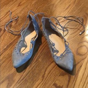 Barney’s New York gray suede flats